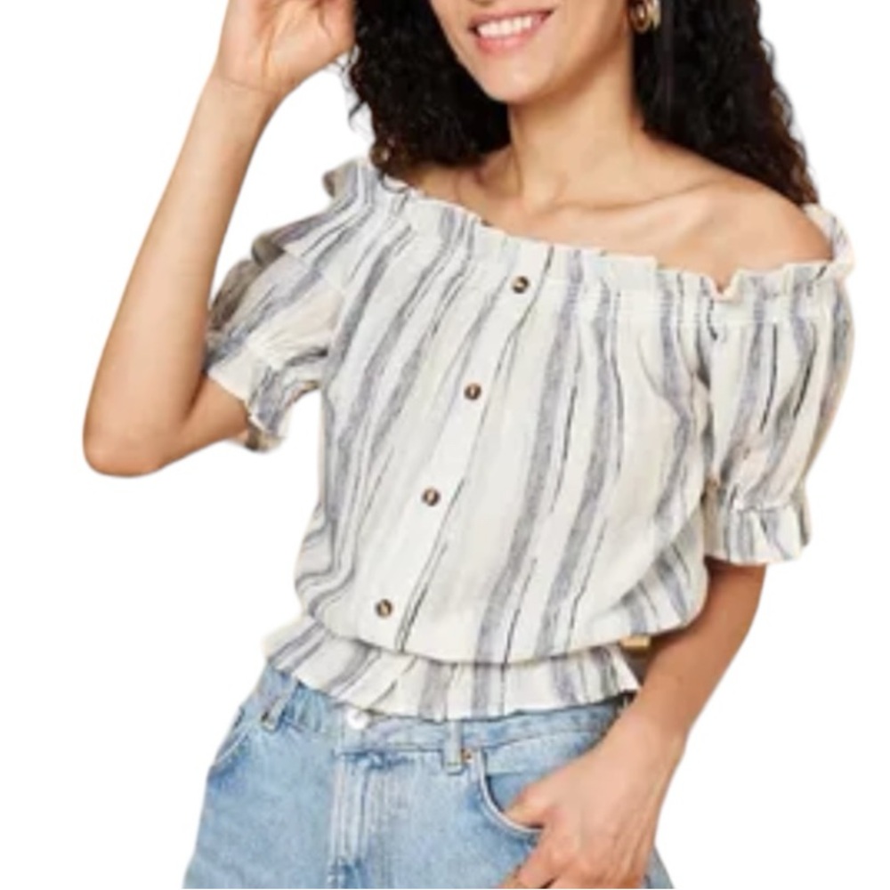 Fun Off the Shoulder Stripped Top